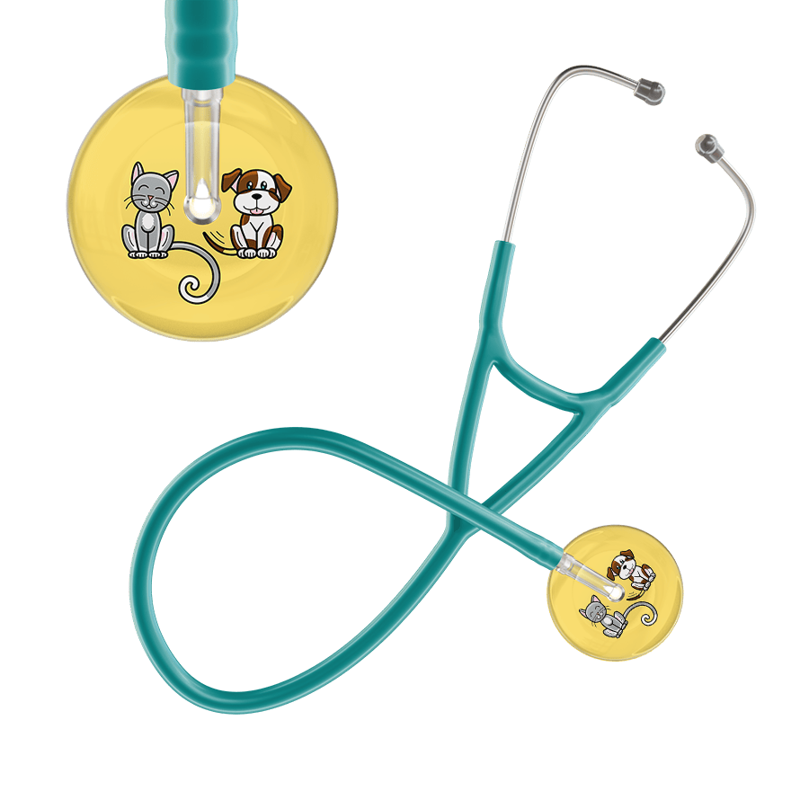 Ultrascope Single Stethoscope Cat & Dog Light Yellow (LY) / Pediatric / Jade Light Cat & Dog Cardiology Stethoscope