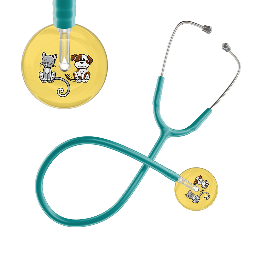 Ultrascope Single Stethoscope Cat & Dog Light Yellow (LY) / Pediatric / Jade Light Cat & Dog Stethoscope
