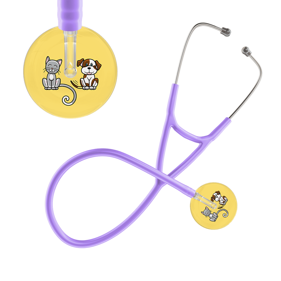 Ultrascope Single Stethoscope Cat & Dog Light Yellow (LY) / Adult / Lavender Cat & Dog Cardiology Stethoscope