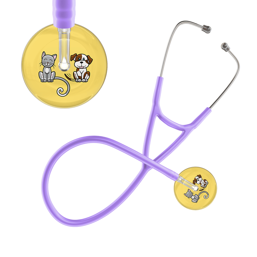 Ultrascope Single Stethoscope Cat & Dog Light Yellow (LY) / Pediatric / Lavender Light Cat & Dog Cardiology Stethoscope