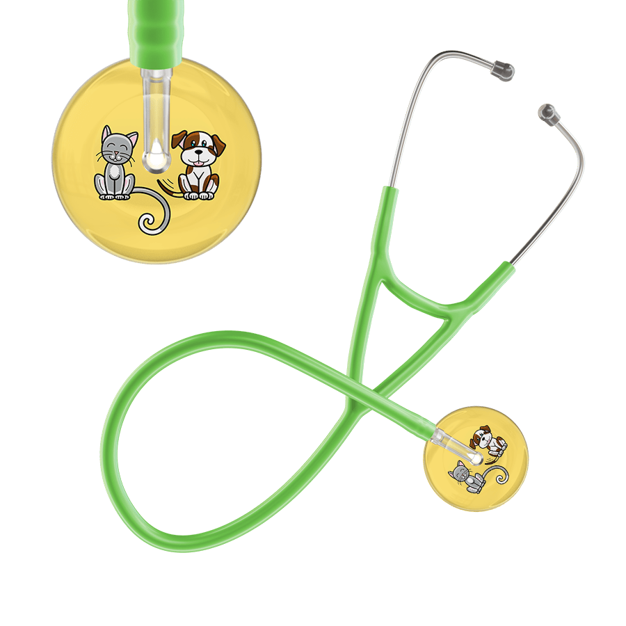 Ultrascope Single Stethoscope Cat & Dog Light Yellow (LY) / Pediatric / Lime Green Light Cat & Dog Cardiology Stethoscope