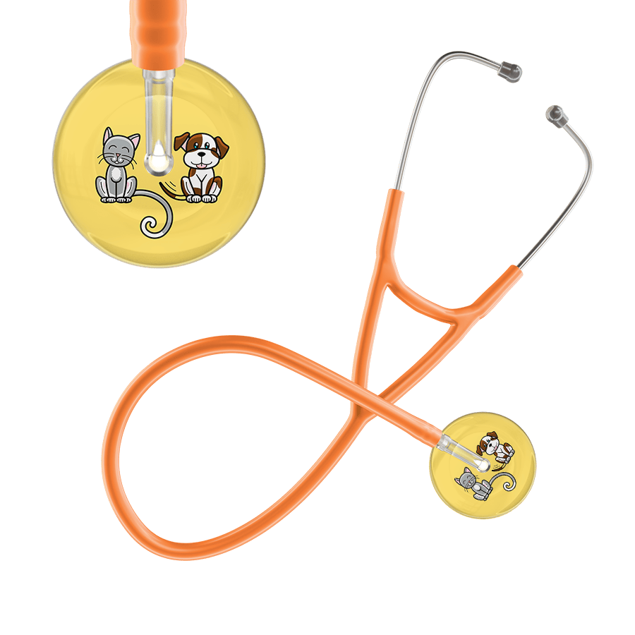 Ultrascope Single Stethoscope Cat & Dog Light Yellow (LY) / Pediatric / Orange Light Cat & Dog Cardiology Stethoscope