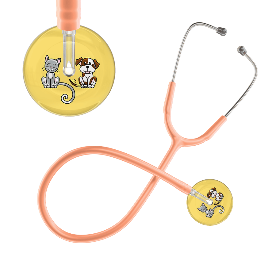Ultrascope Single Stethoscope Cat & Dog Light Yellow (LY) / Pediatric / Peach Light Cat & Dog Stethoscope