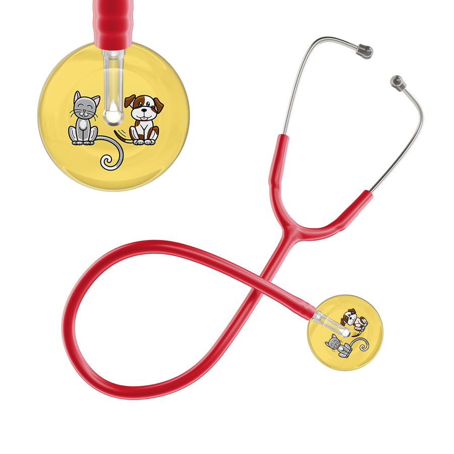 Ultrascope Single Stethoscope Cat & Dog Light Yellow (LY) / Adult / Red Light Cat & Dog Stethoscope