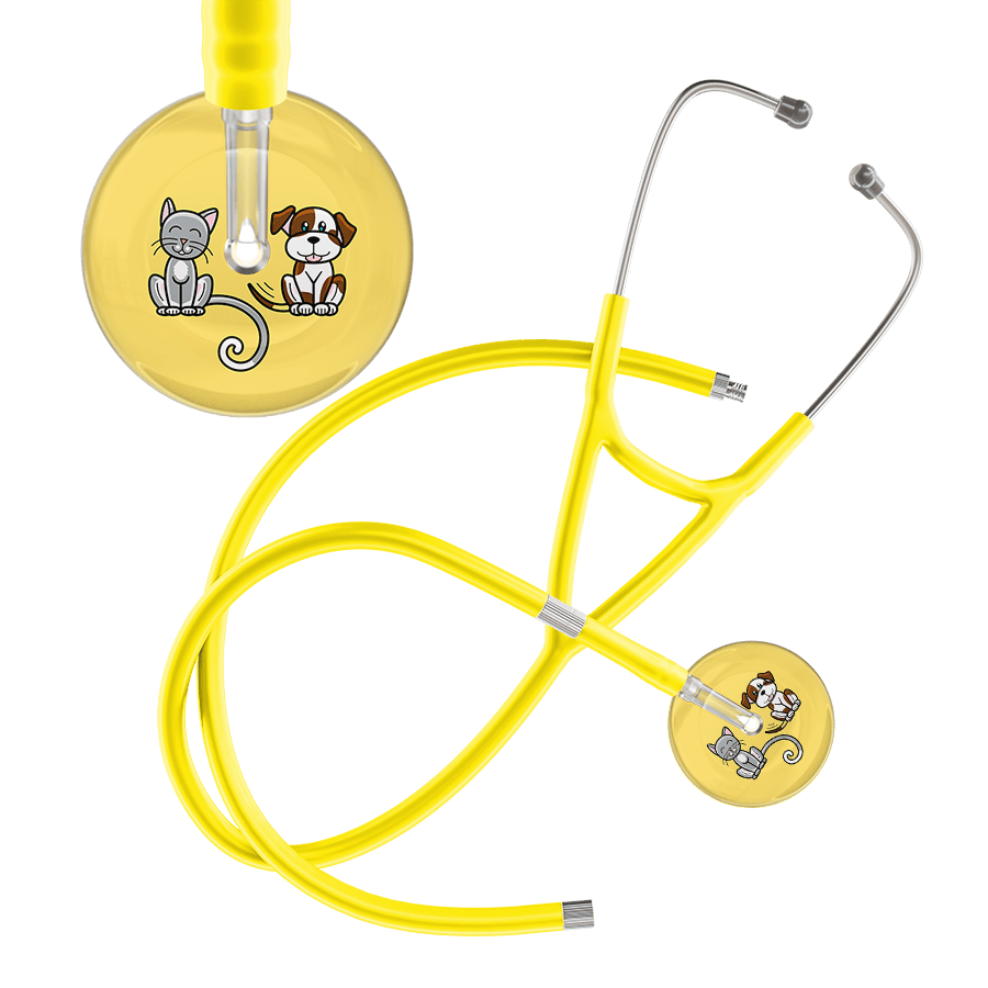 Ultrascope Single Stethoscope Cat & Dog Light Yellow (LY) / Pediatric / Yellow Extended Tubing Light Cat & Dog Cardiology Stethoscope