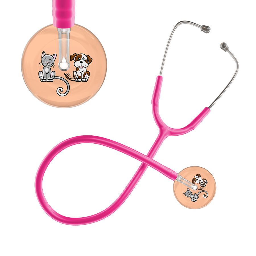 Ultrascope Single Stethoscope Cat & Dog Peach (PE) / Adult / Hot Pink Light Cat & Dog Stethoscope