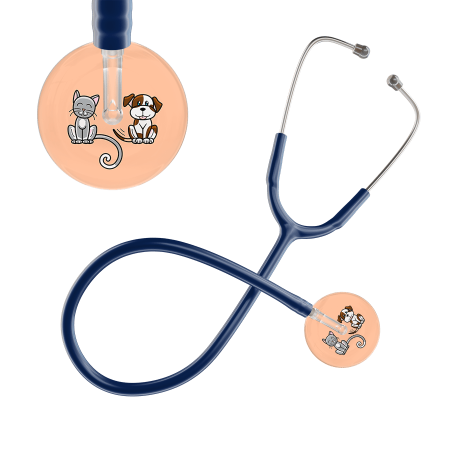 Ultrascope Single Stethoscope Cat & Dog Peach (PE) / Adult / Navy Cat & Dog Stethoscope