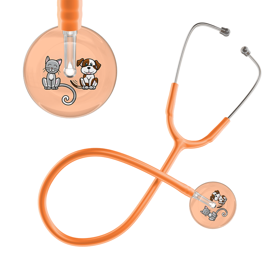 Ultrascope Single Stethoscope Cat & Dog Peach (PE) / Pediatric / Orange Light Cat & Dog Stethoscope