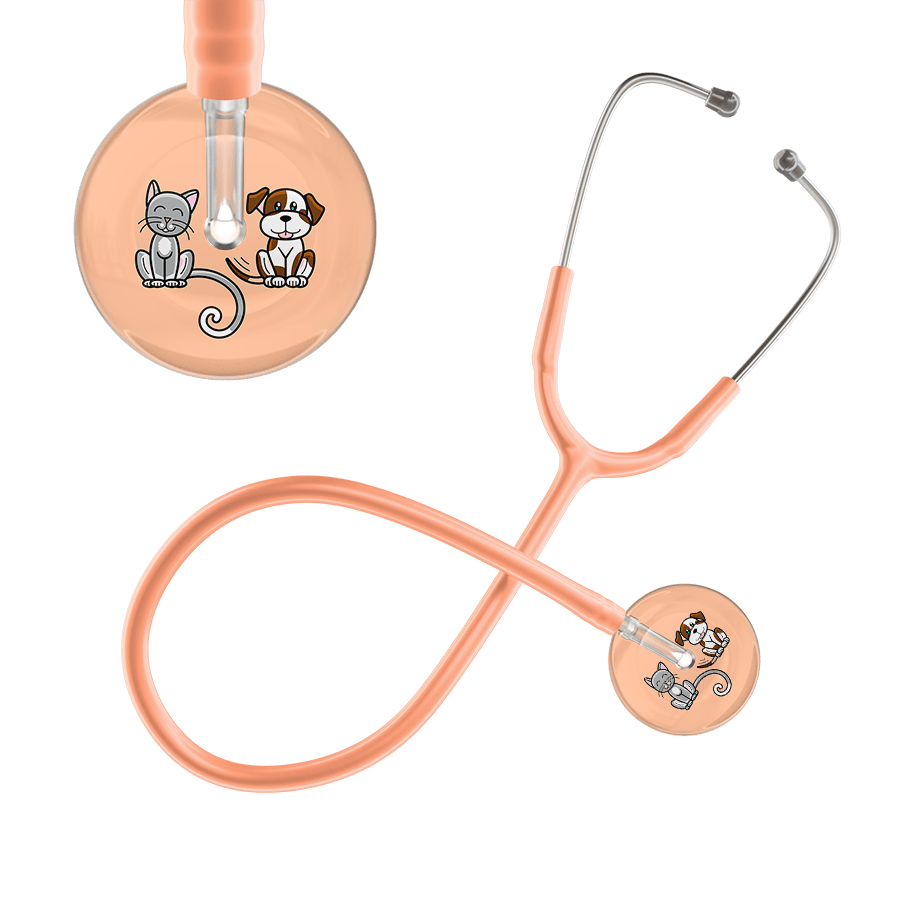 Ultrascope Single Stethoscope Cat & Dog Peach (PE) / Pediatric / Peach Light Cat & Dog Stethoscope