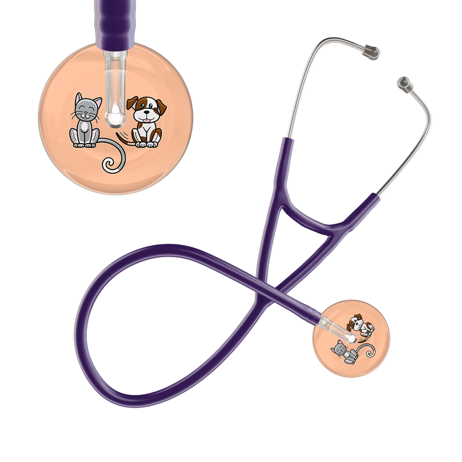 Ultrascope Single Stethoscope Cat & Dog Peach (PE) / Adult / Purple Light Cat & Dog Cardiology Stethoscope
