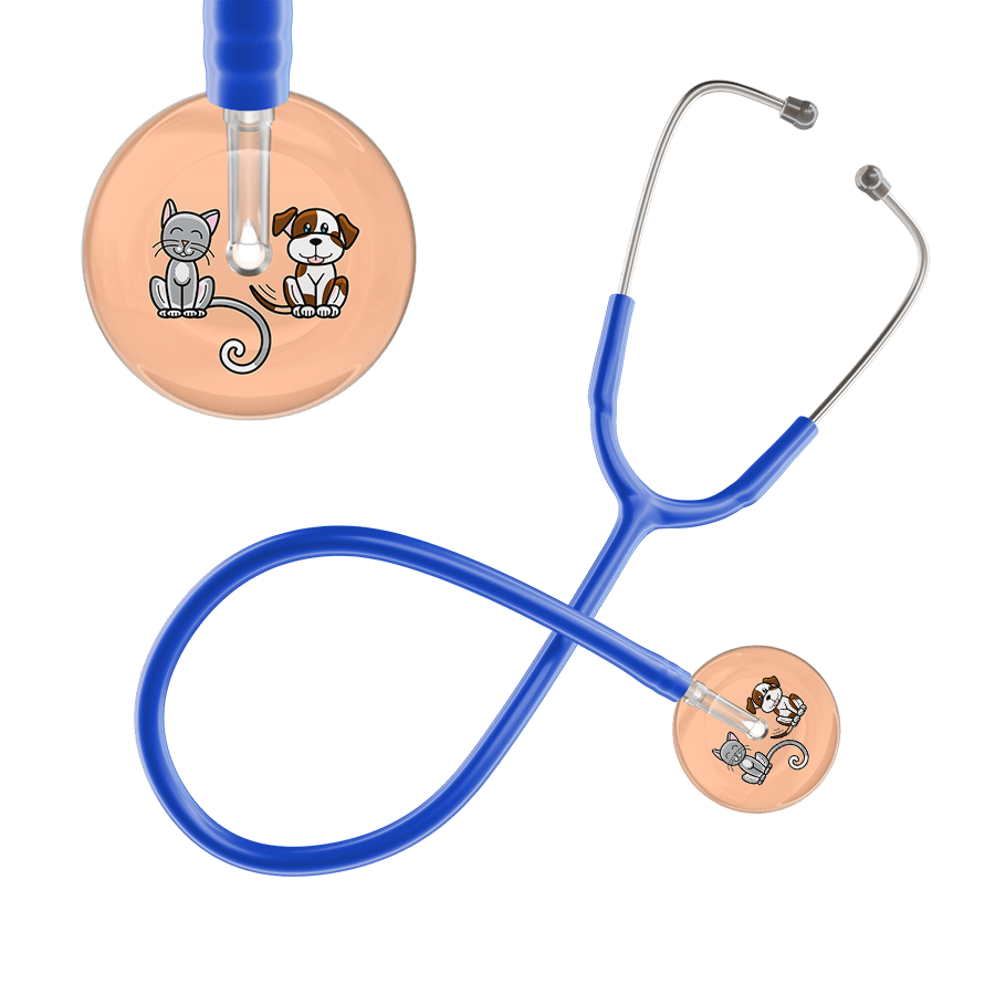 Ultrascope Single Stethoscope Cat & Dog Peach (PE) / Adult / Royal Blue Light Cat & Dog Stethoscope