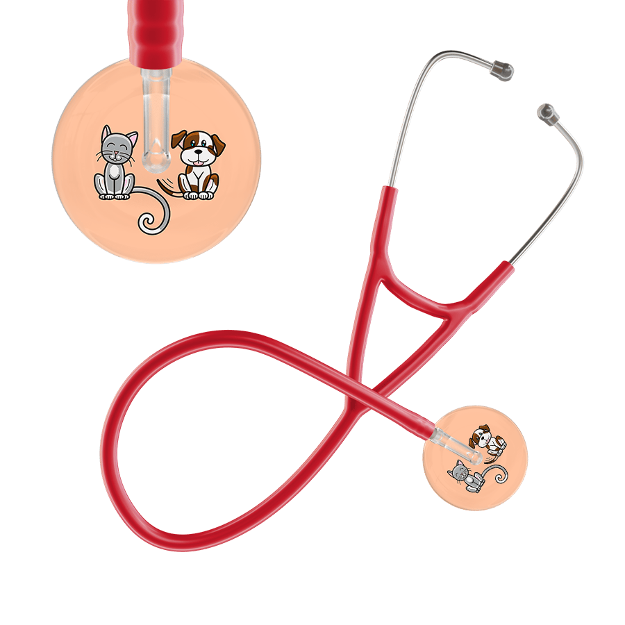 Ultrascope Single Stethoscope Cat & Dog Peach (PE) / Adult / Red Cat & Dog Cardiology Stethoscope