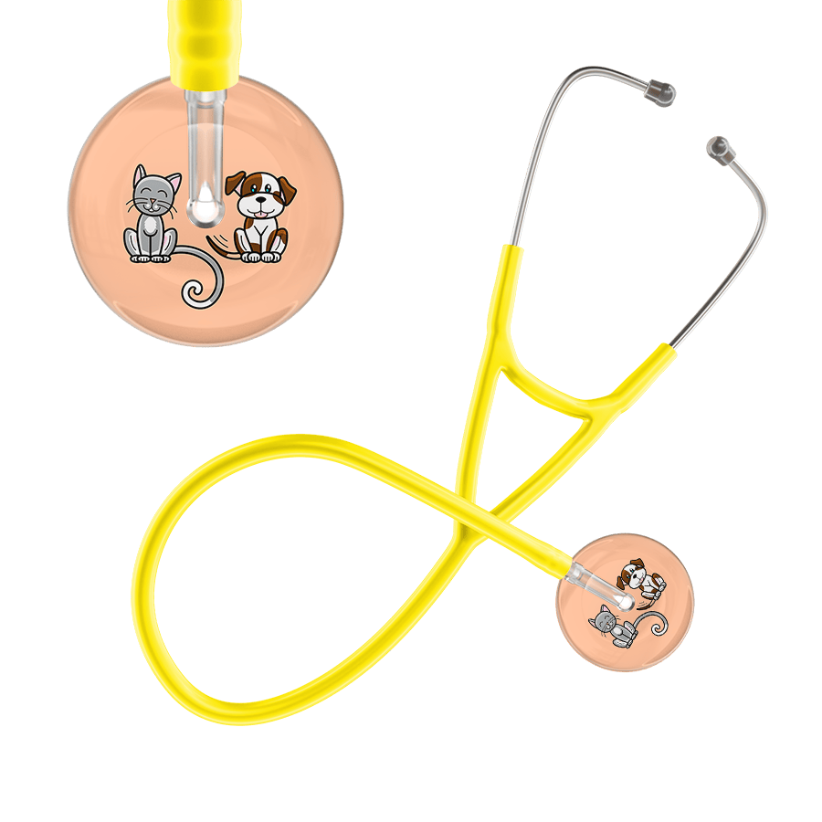 Ultrascope Single Stethoscope Cat & Dog Peach (PE) / Pediatric / Yellow Light Cat & Dog Cardiology Stethoscope