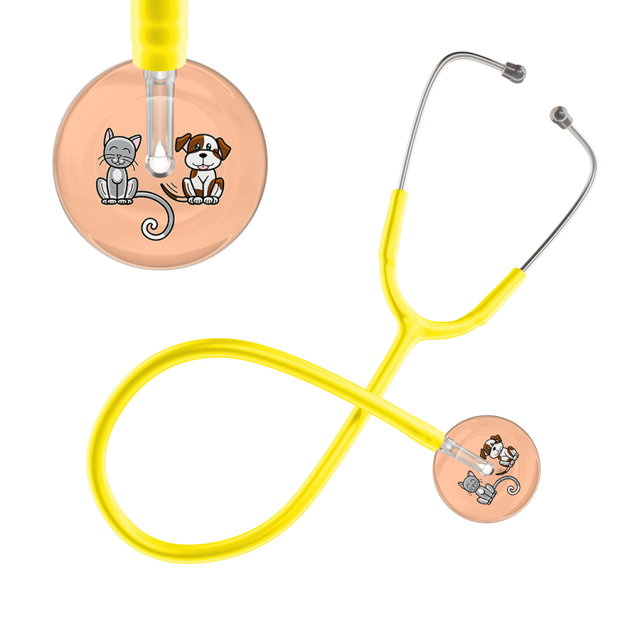 Ultrascope Single Stethoscope Cat & Dog Peach (PE) / Adult / Yellow Light Cat & Dog Stethoscope