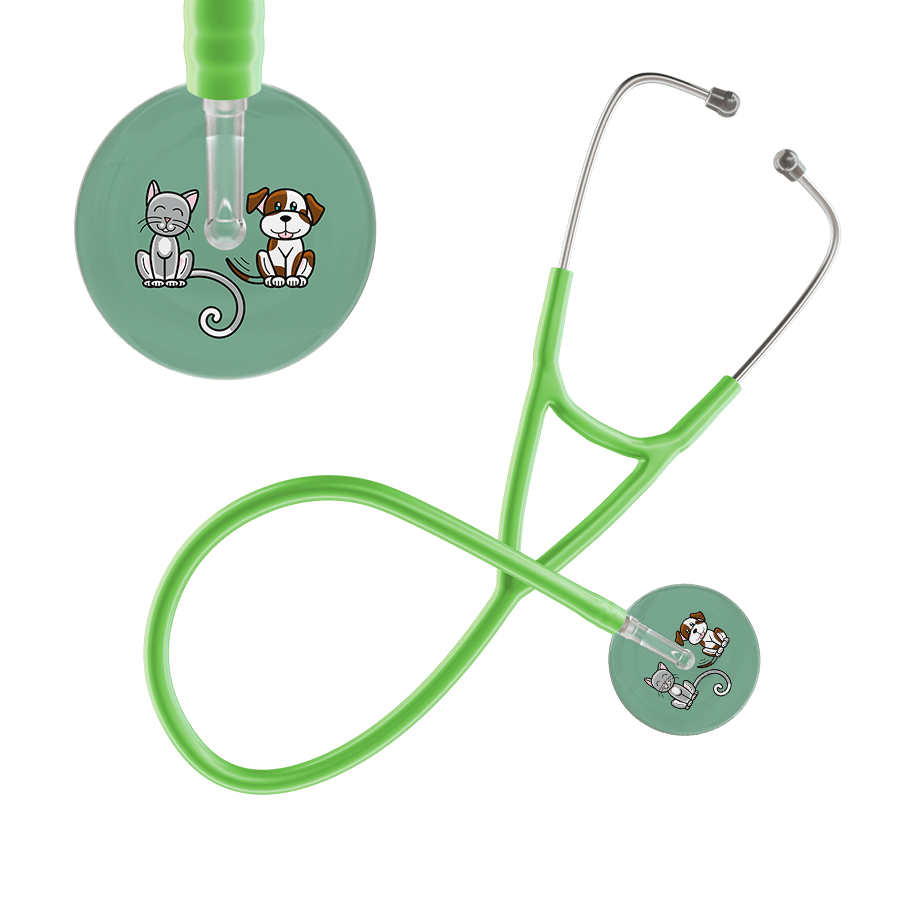 Ultrascope Single Stethoscope Cat & Dog Sage (SG) / Adult / Lime Green Cat & Dog Cardiology Stethoscope