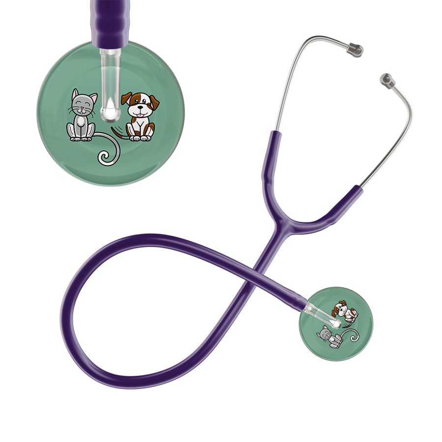 Ultrascope Single Stethoscope Cat & Dog Sage (SG) / Pediatric / Purple Dark Cat & Dog Stethoscope