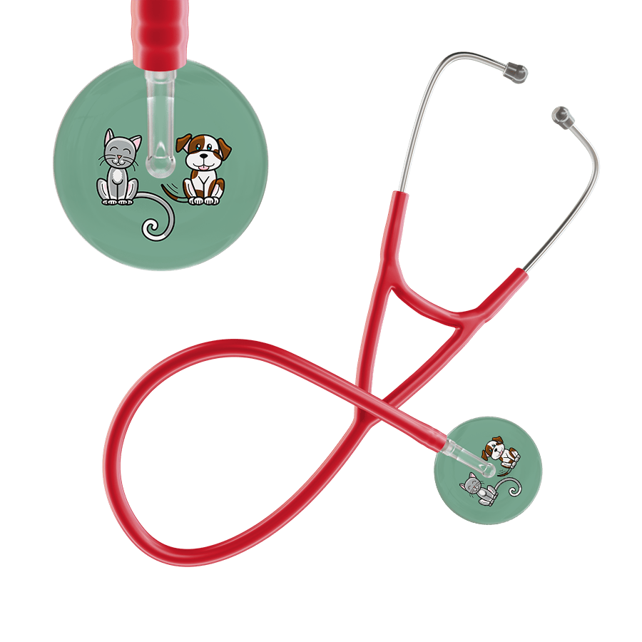 Ultrascope Single Stethoscope Cat & Dog Sage (SG) / Adult / Red Cat & Dog Cardiology Stethoscope