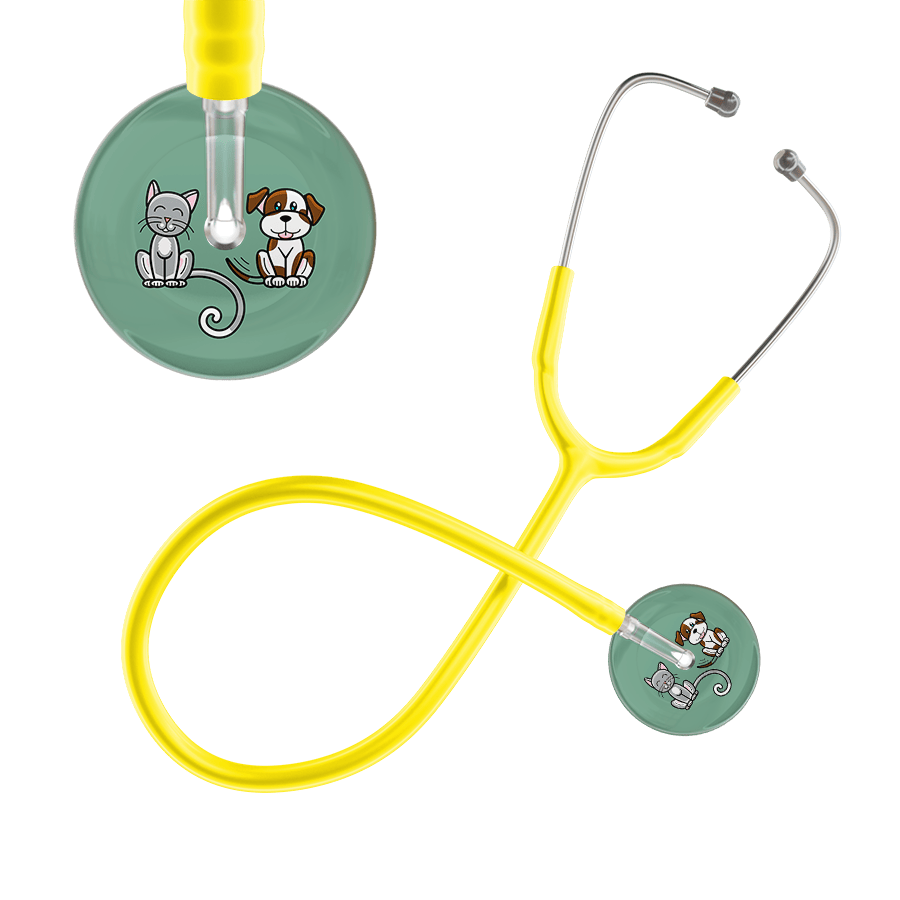 Ultrascope Single Stethoscope Cat & Dog Sage (SG) / Pediatric / Yellow Dark Cat & Dog Stethoscope