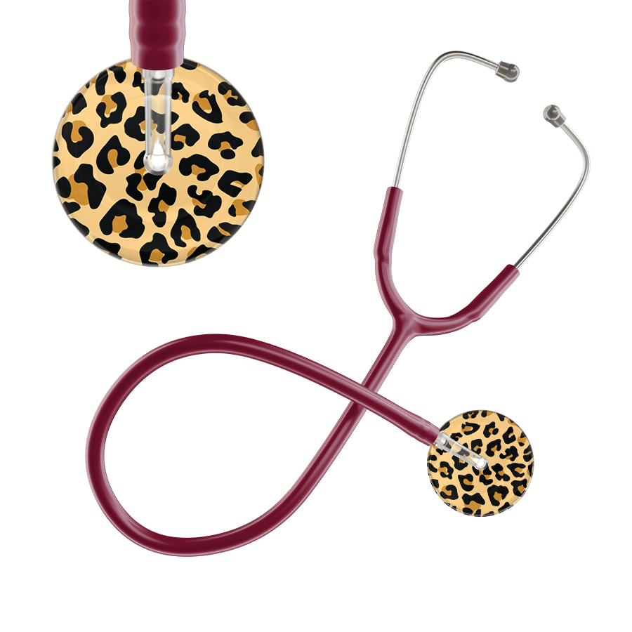 Ultrascope Single Stethoscope Brown Leopard / Adult / Burgundy Leopard Pattern Stethoscope - Leopard Print