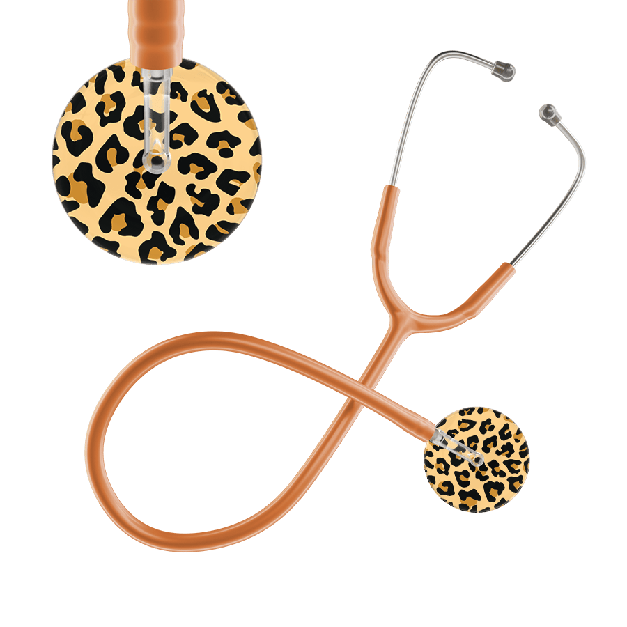 Ultrascope Single Stethoscope Brown Leopard / Pediatric / Caramel Leopard Pattern Stethoscope - Leopard Print