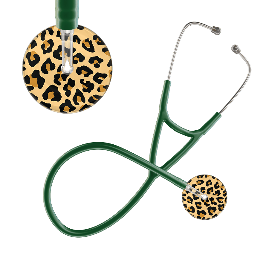 Ultrascope Single Stethoscope Brown Leopard / Adult / Dark Green Leopard Pattern Cardiology Stethoscope - Leopard Print