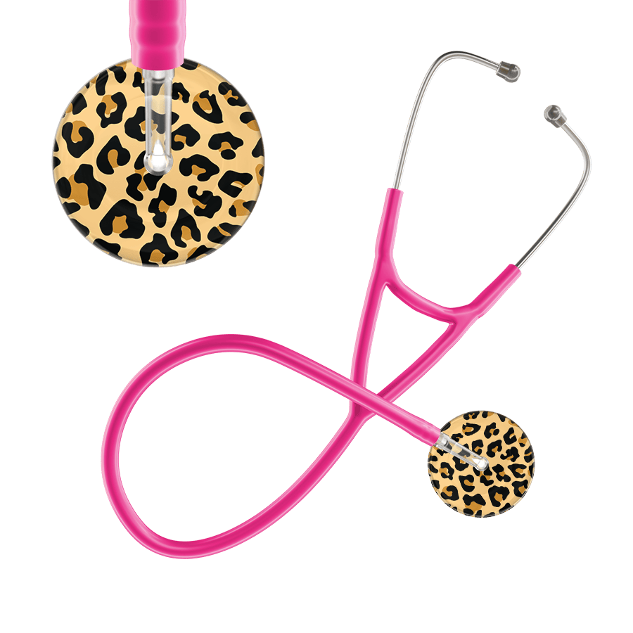 Ultrascope Single Stethoscope Brown Leopard / Adult / Hot Pink Leopard Pattern Cardiology Stethoscope - Leopard Print