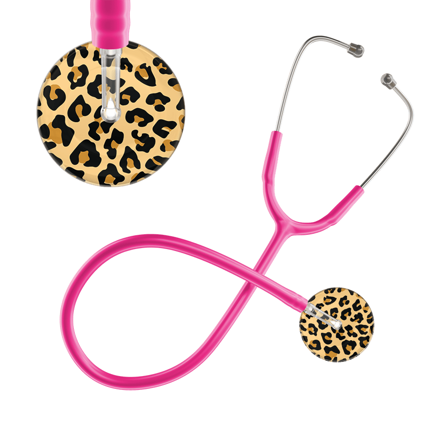 Ultrascope Single Stethoscope Brown Leopard / Adult / Hot Pink Leopard Pattern Stethoscope - Leopard Print