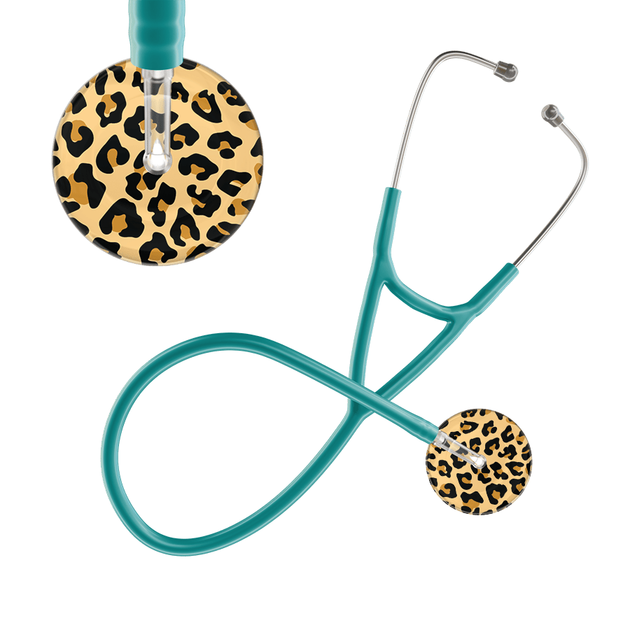 Ultrascope Single Stethoscope Brown Leopard / Adult / Jade Leopard Pattern Cardiology Stethoscope - Leopard Print