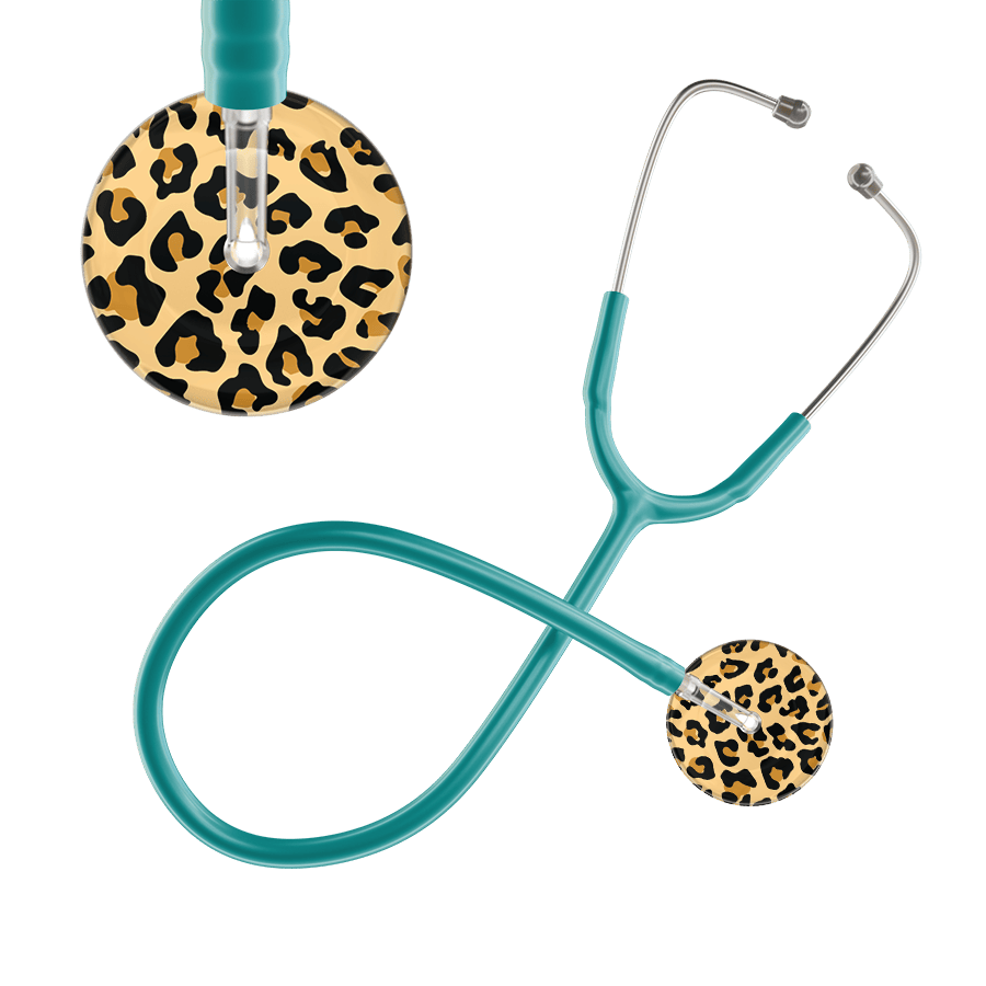 Ultrascope Single Stethoscope Brown Leopard / Adult / Jade Leopard Pattern Stethoscope - Leopard Print