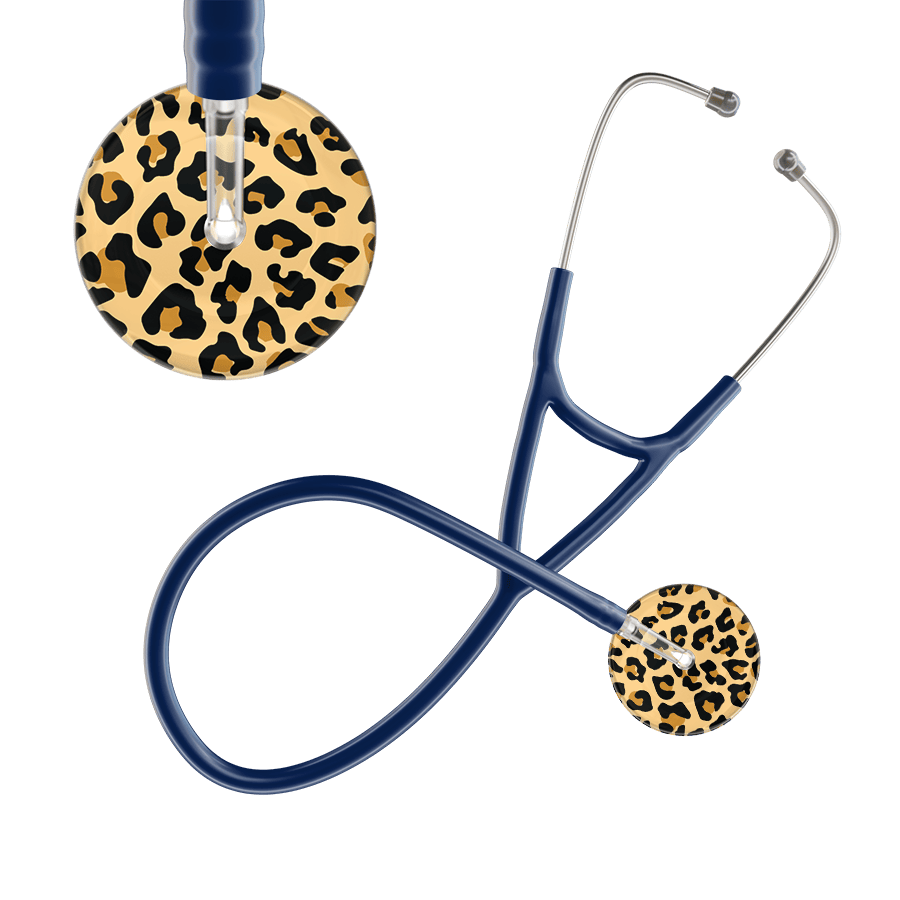Ultrascope Single Stethoscope Brown Leopard / Adult / Navy Leopard Pattern Cardiology Stethoscope - Leopard Print