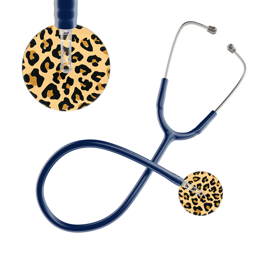 Ultrascope Single Stethoscope Brown Leopard / Adult / Navy Leopard Pattern Stethoscope - Leopard Print