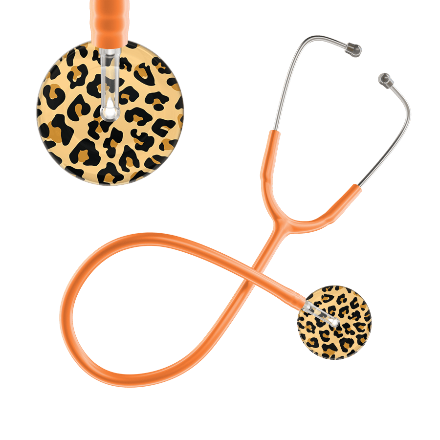 Ultrascope Single Stethoscope Brown Leopard / Adult / Orange Leopard Pattern Stethoscope - Leopard Print