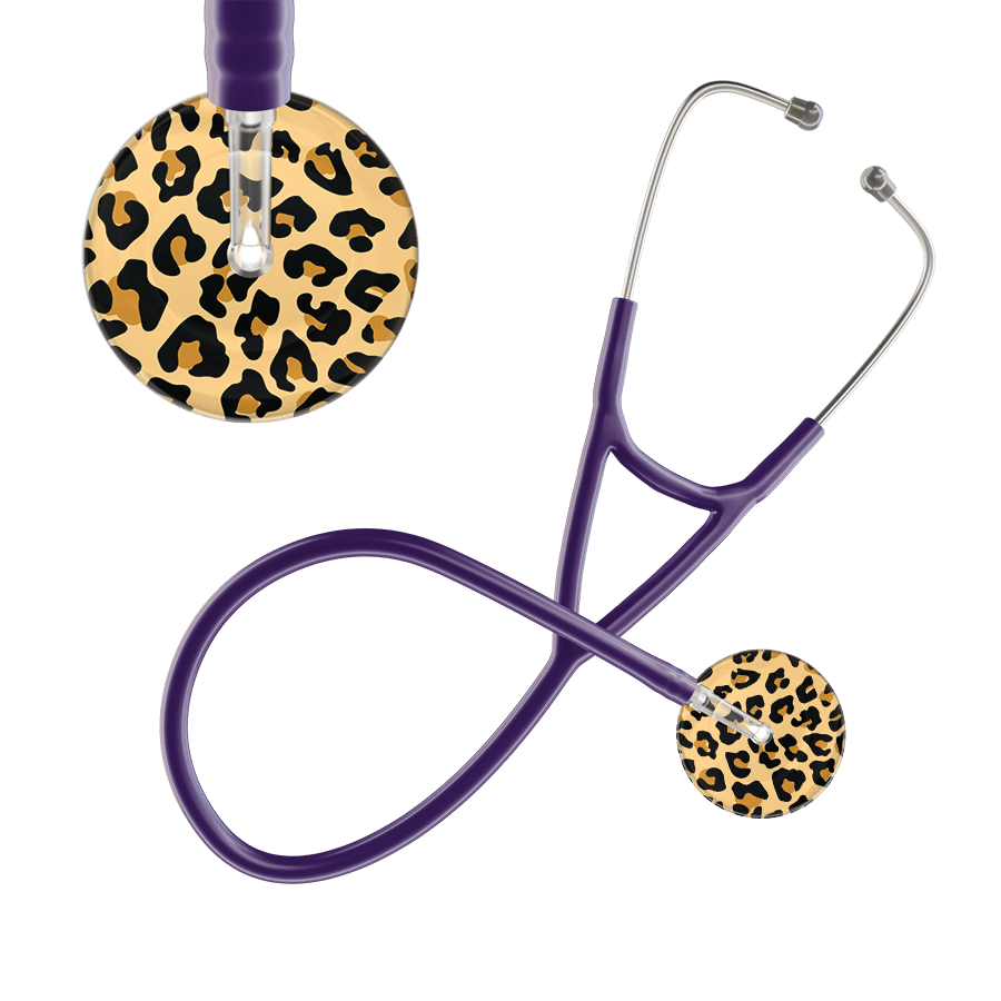 Ultrascope Single Stethoscope Brown Leopard / Adult / Purple Leopard Pattern Cardiology Stethoscope - Leopard Print