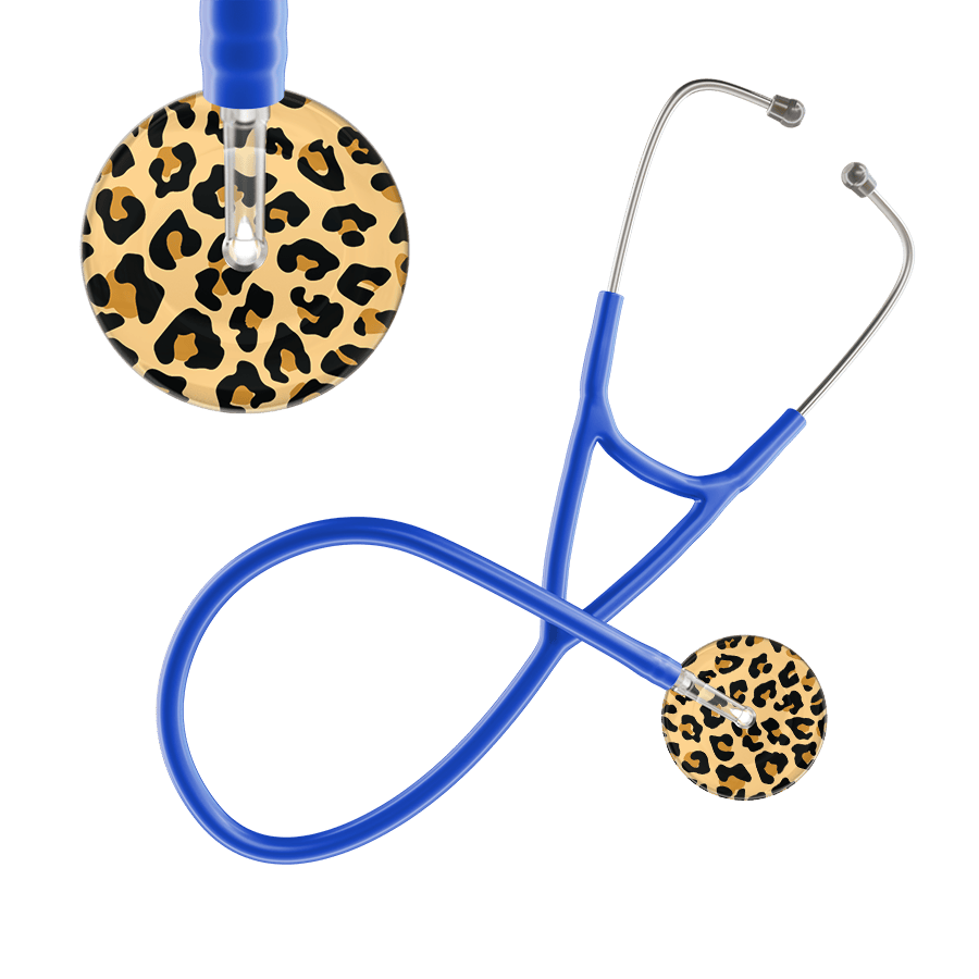 Ultrascope Single Stethoscope Brown Leopard / Adult / Royal Blue Leopard Pattern Cardiology Stethoscope - Leopard Print