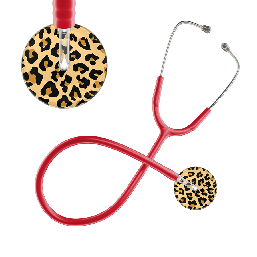 Ultrascope Single Stethoscope Brown Leopard / Adult / Red Leopard Pattern Stethoscope - Leopard Print