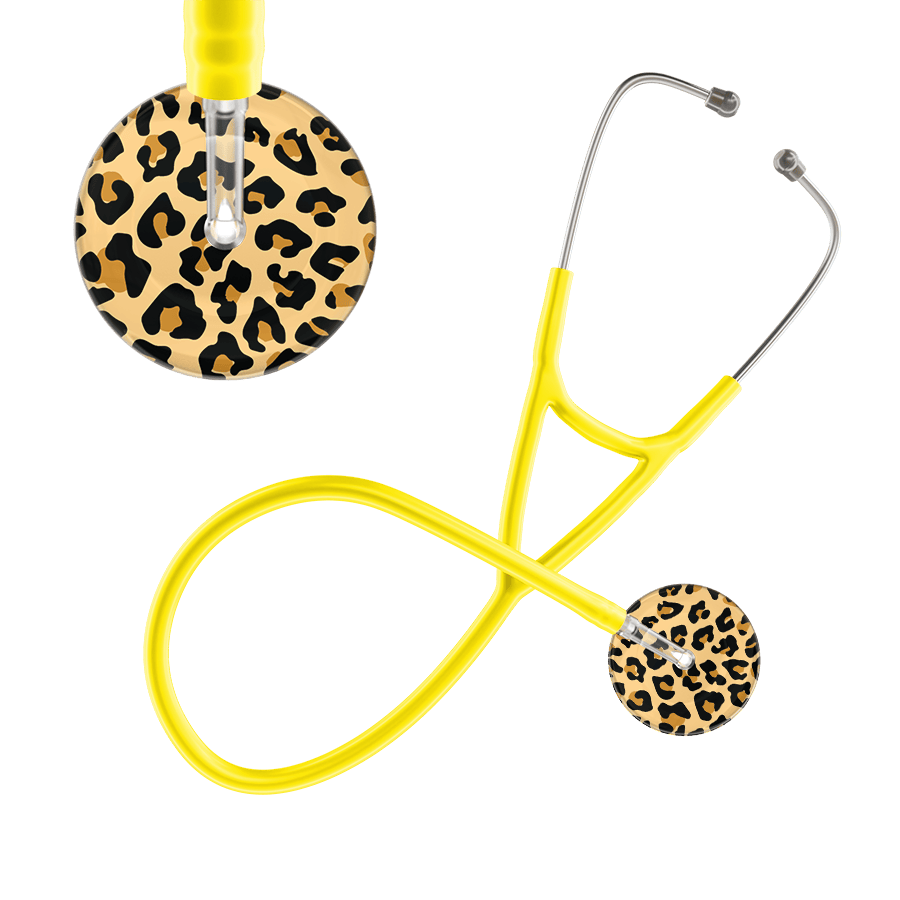 Ultrascope Single Stethoscope Brown Leopard / Adult / Yellow Leopard Pattern Cardiology Stethoscope - Leopard Print