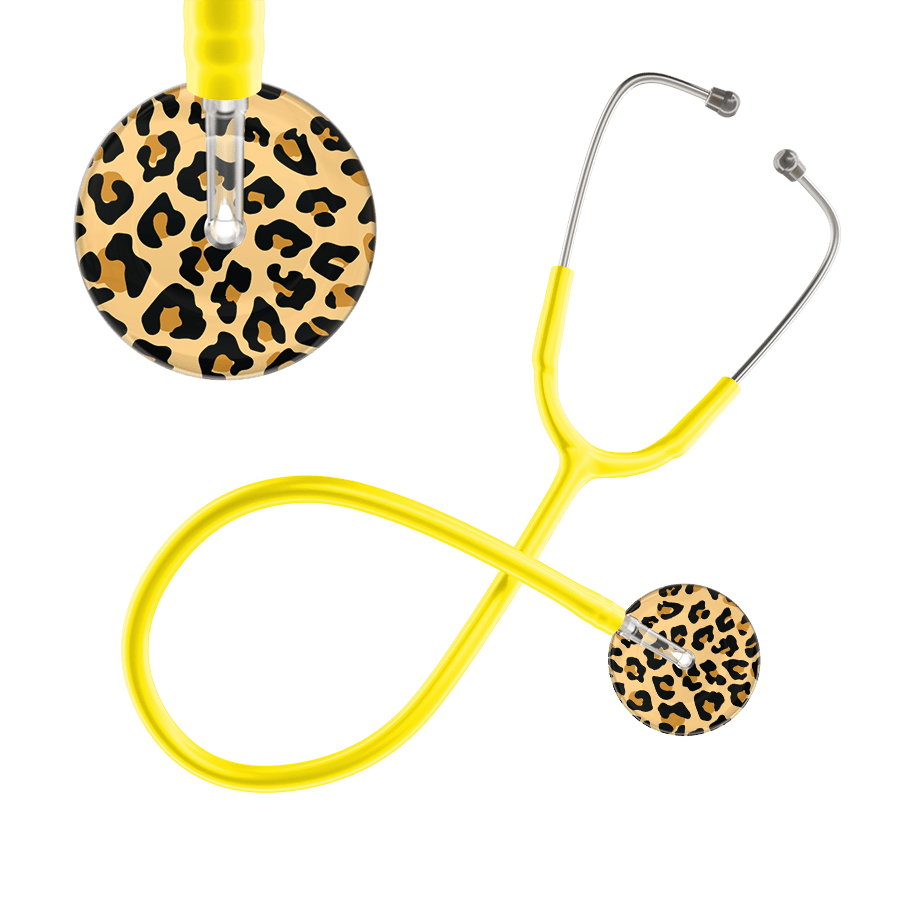 Ultrascope Single Stethoscope Brown Leopard / Adult / Yellow Leopard Pattern Stethoscope - Leopard Print