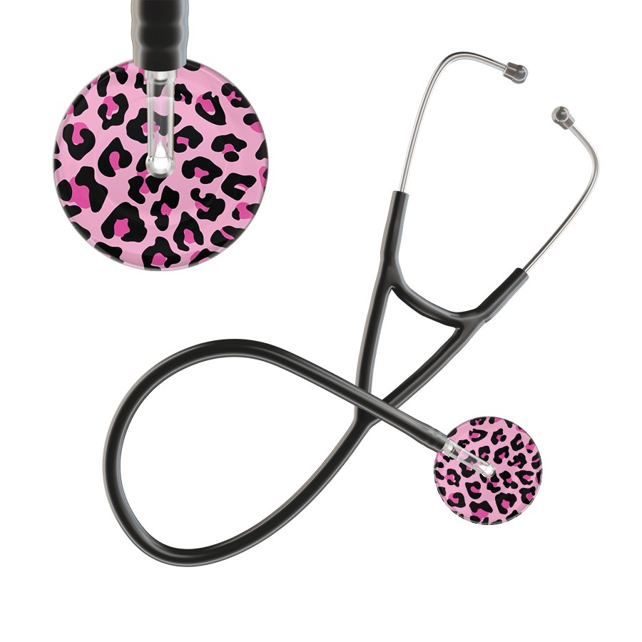 Ultrascope Single Stethoscope Hot Pink Leopard / Adult / Black Leopard Pattern Cardiology Stethoscope - Leopard Print
