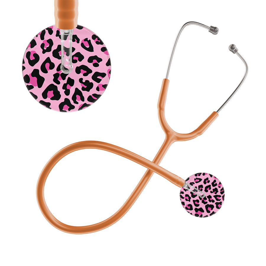 Ultrascope Single Stethoscope Hot Pink Leopard / Pediatric / Caramel Leopard Pattern Stethoscope - Leopard Print