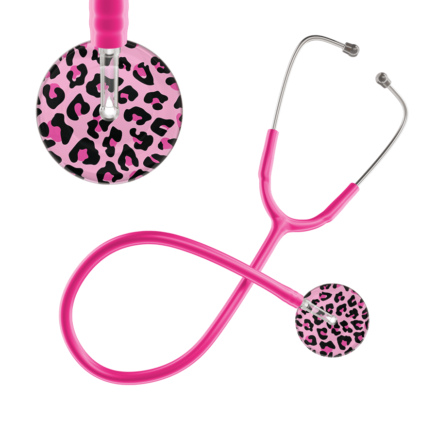 Ultrascope Single Stethoscope Hot Pink Leopard / Adult / Hot Pink Leopard Pattern Stethoscope - Leopard Print