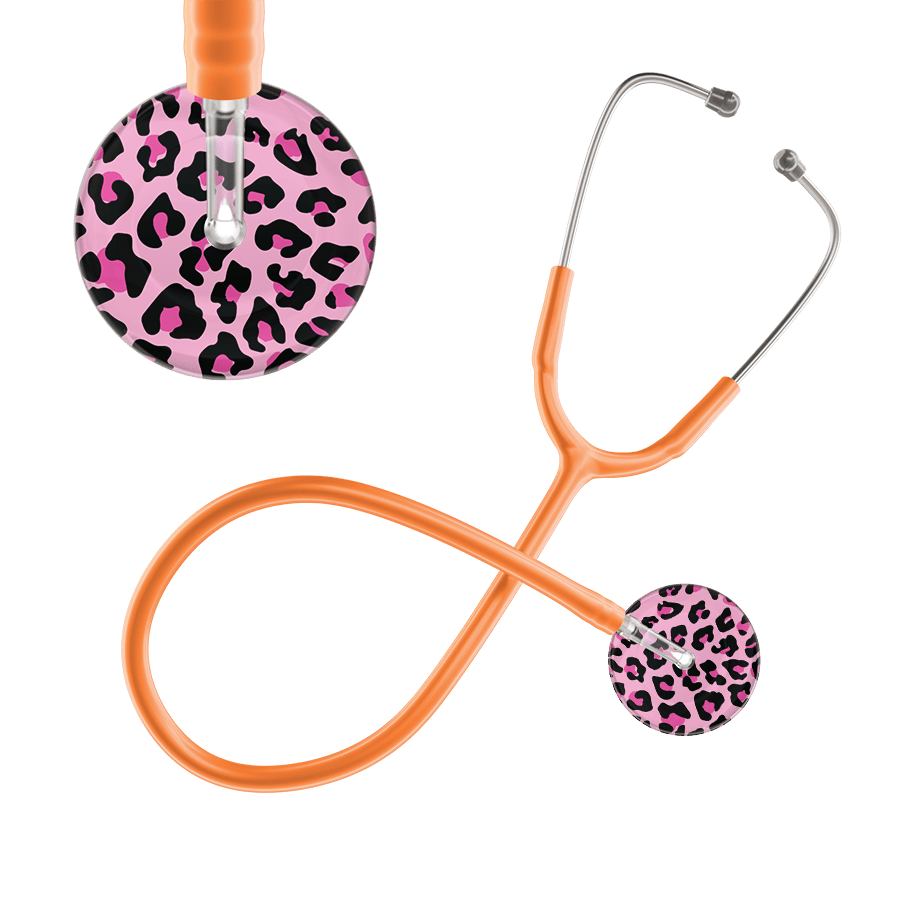 Ultrascope Single Stethoscope Hot Pink Leopard / Adult / Orange Leopard Pattern Stethoscope - Leopard Print