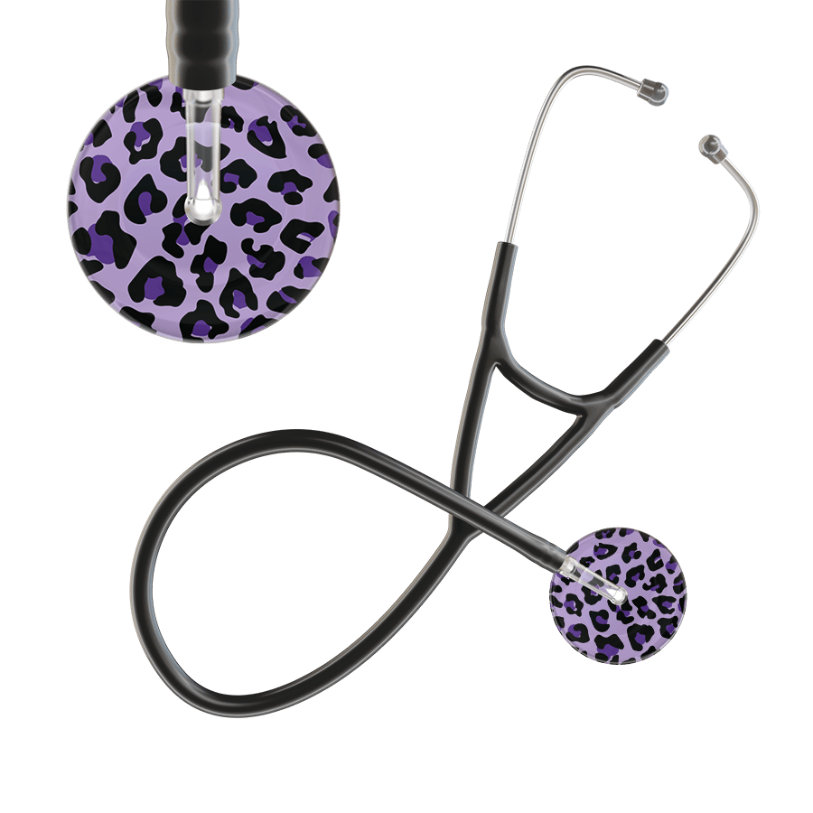 Ultrascope Single Stethoscope Purple Leopard / Adult / Black Leopard Pattern Cardiology Stethoscope - Leopard Print