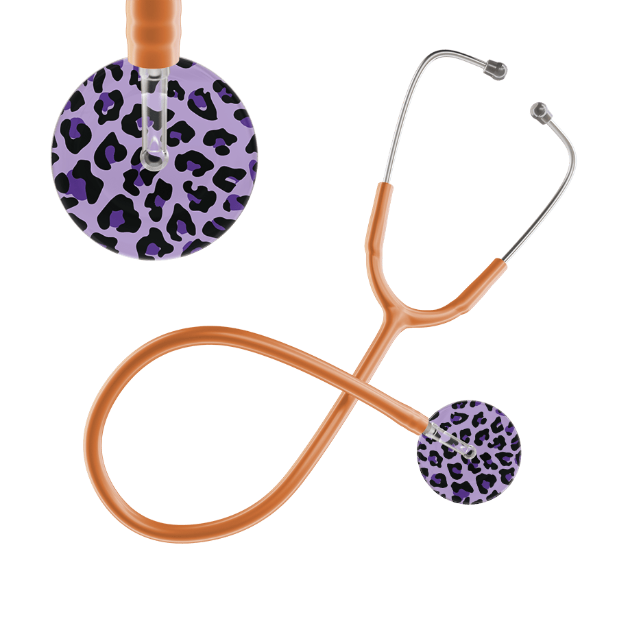 Ultrascope Single Stethoscope Purple Leopard / Adult / Caramel Leopard Pattern Stethoscope - Leopard Print