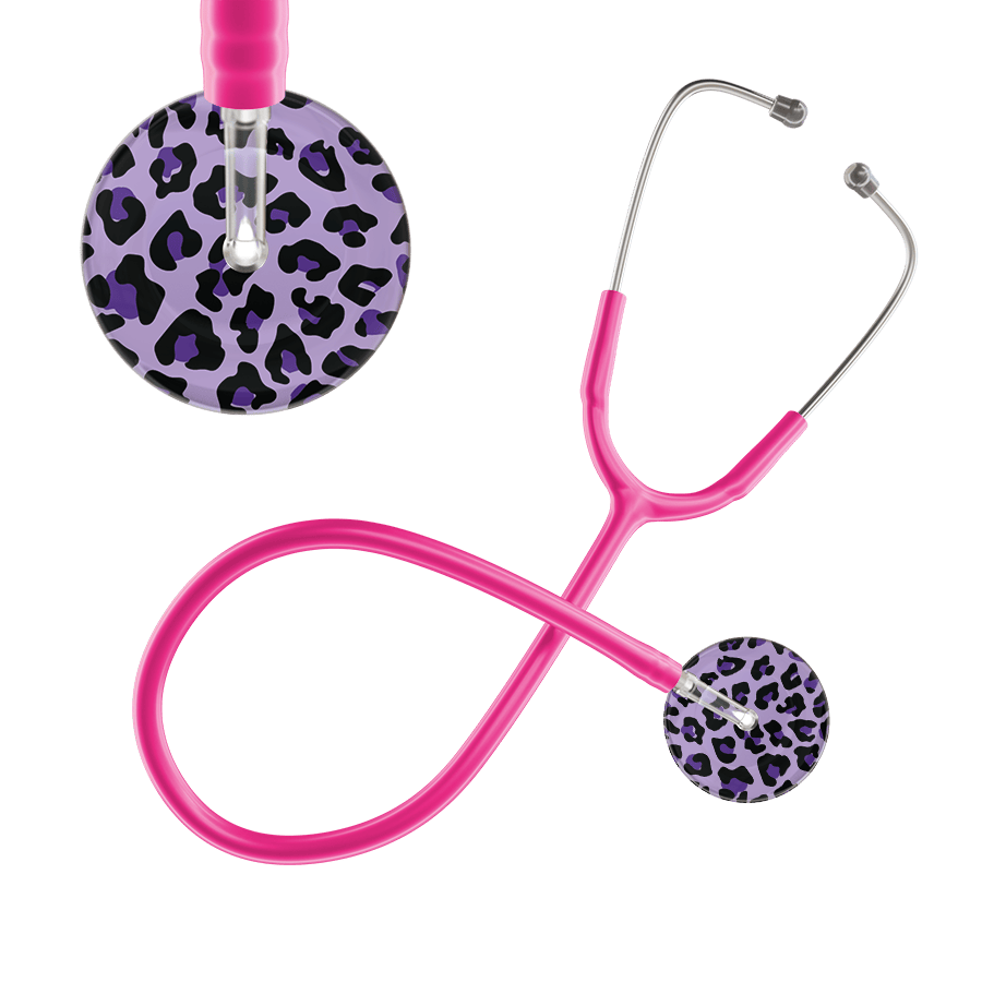 Ultrascope Single Stethoscope Purple Leopard / Adult / Hot Pink Leopard Pattern Stethoscope - Leopard Print