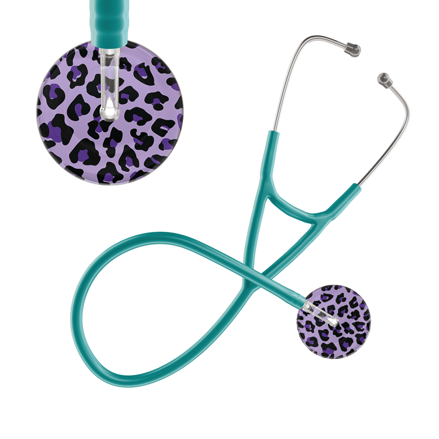 Ultrascope Single Stethoscope Purple Leopard / Adult / Jade Leopard Pattern Cardiology Stethoscope - Leopard Print