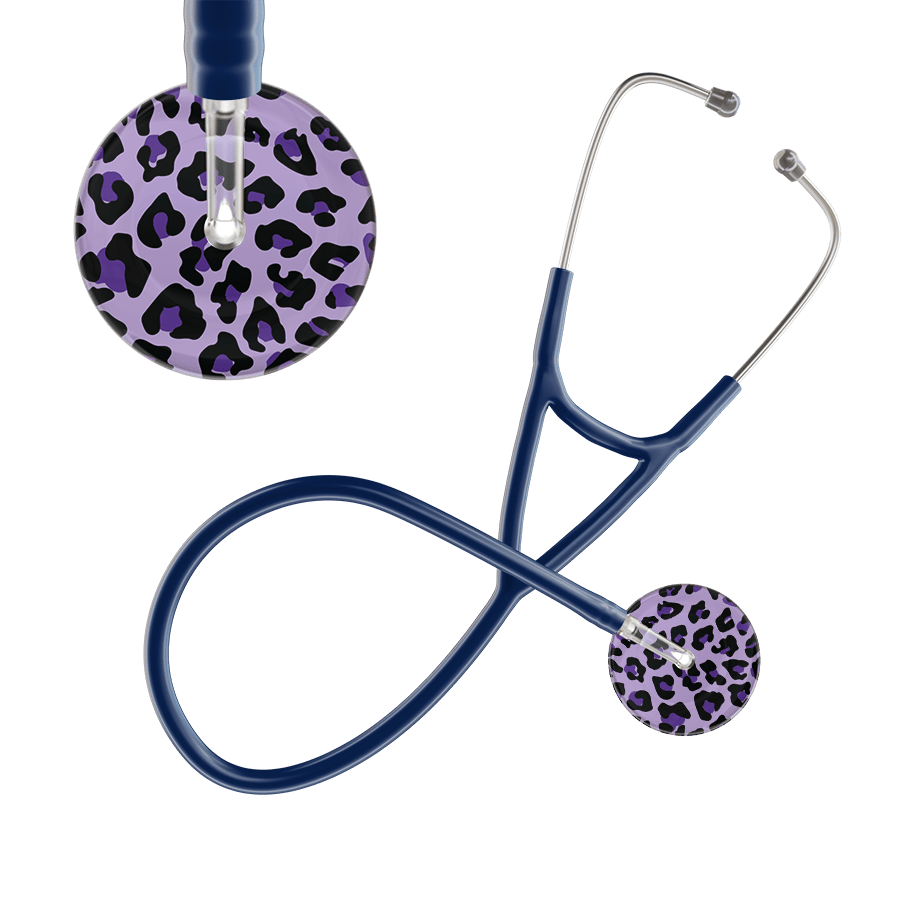 Ultrascope Single Stethoscope Purple Leopard / Adult / Navy Leopard Pattern Cardiology Stethoscope - Leopard Print