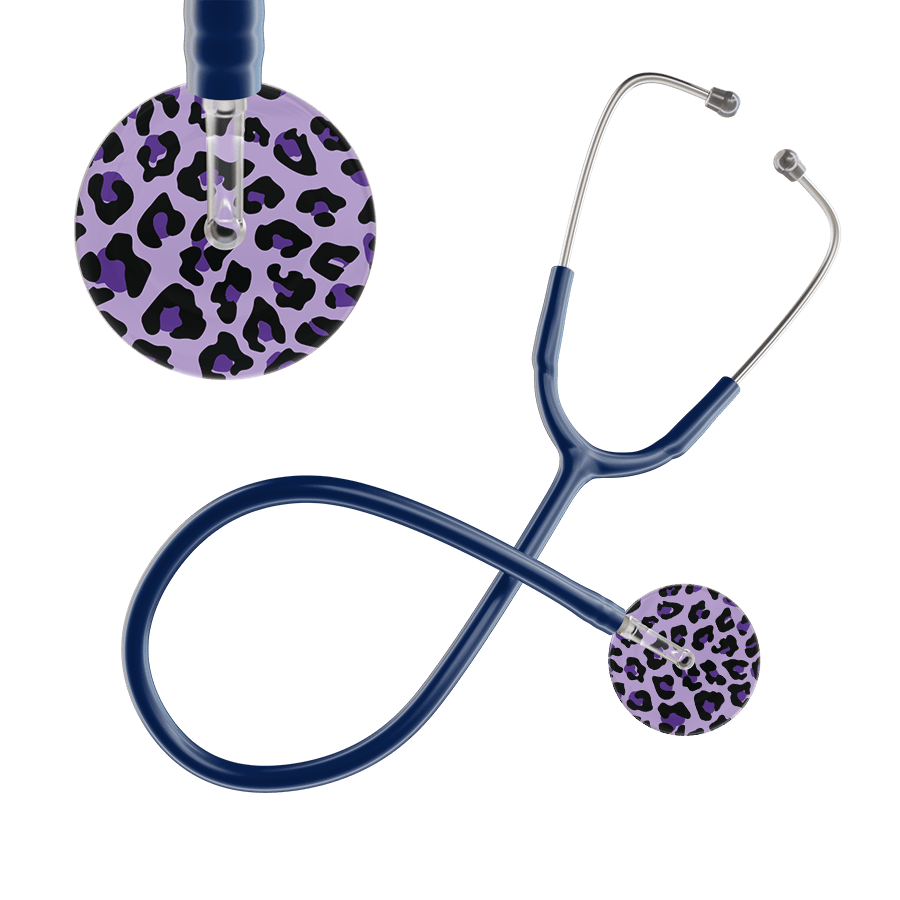 Ultrascope Single Stethoscope Purple Leopard / Adult / Navy Leopard Pattern Stethoscope - Leopard Print
