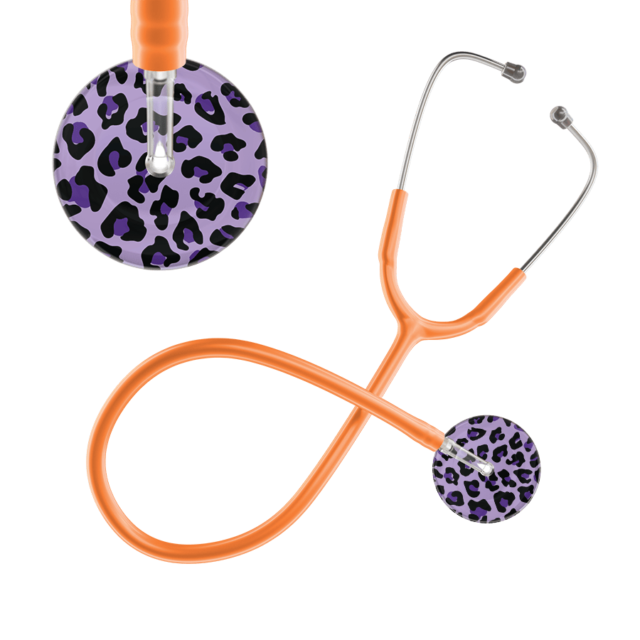 Ultrascope Single Stethoscope Purple Leopard / Adult / Orange Leopard Pattern Stethoscope - Leopard Print