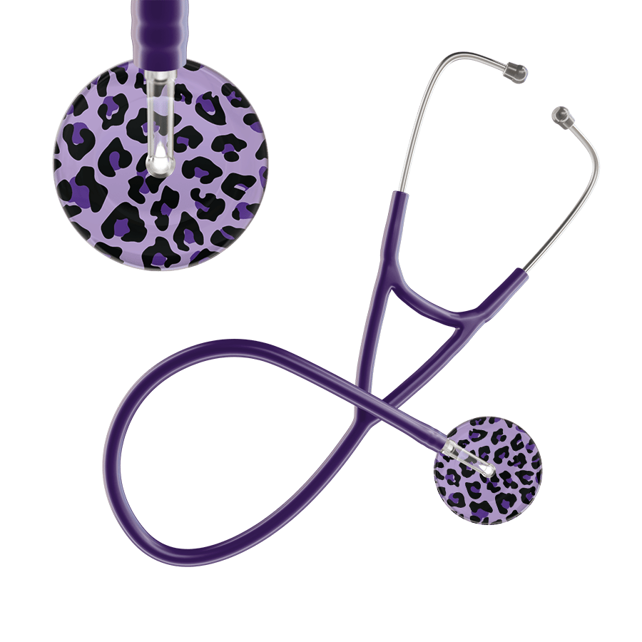 Ultrascope Single Stethoscope Purple Leopard / Adult / Purple Leopard Pattern Cardiology Stethoscope - Leopard Print