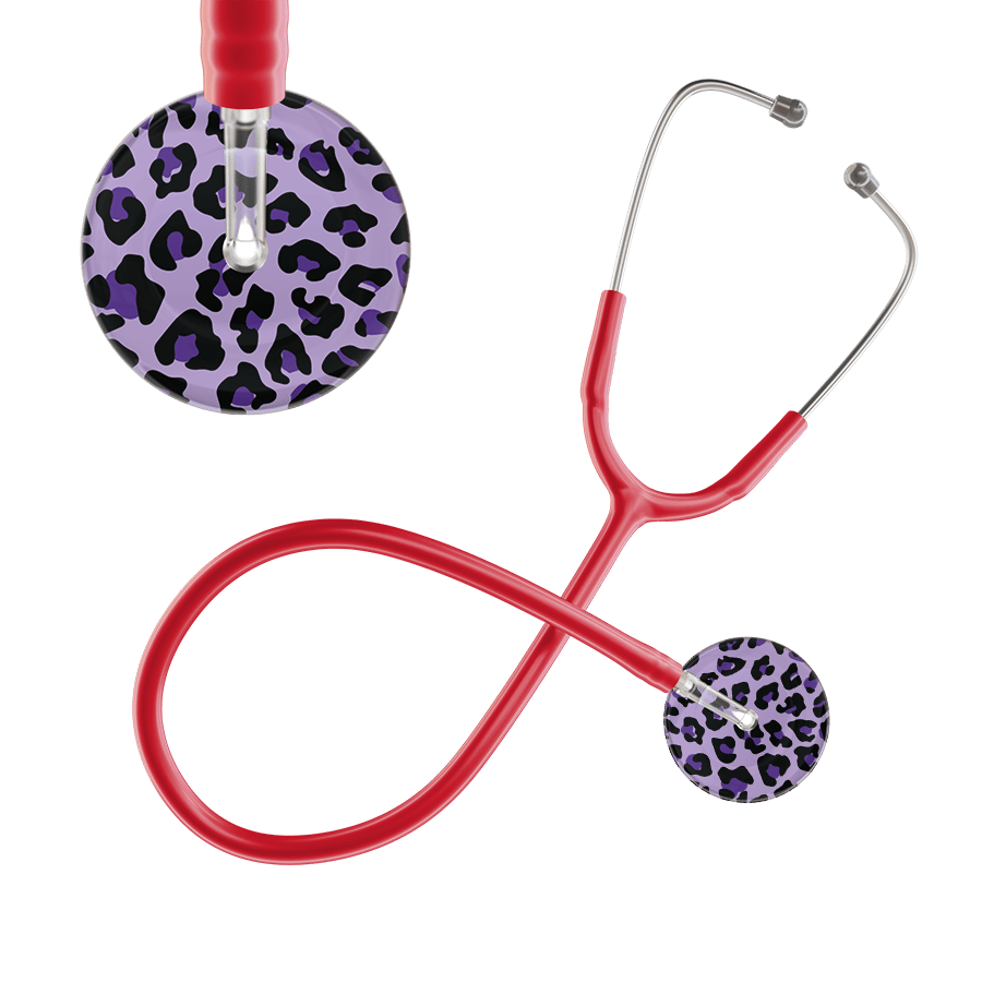 Ultrascope Single Stethoscope Purple Leopard / Adult / Red Leopard Pattern Stethoscope - Leopard Print